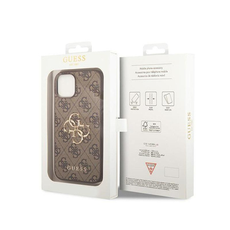 Guess 4G Big Metal Logo - iPhone 15 Tasche (braun)