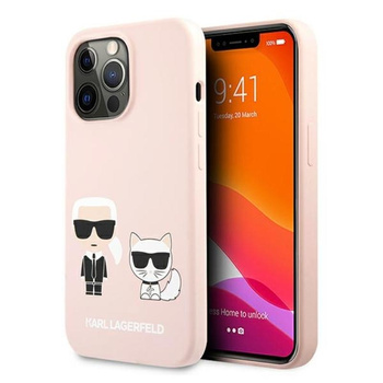 Karl Lagerfeld Silikon Karl & Choupette - Hülle für iPhone 13 Pro (Pink)