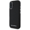 Karl Lagerfeld Saffiano Full Wrapped Elongated Metal Logo MagSafe - Case for iPhone 16 (black)