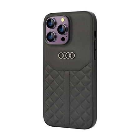 Audi pravá kůže - pouzdro pro iPhone 14 Pro Max (černé)