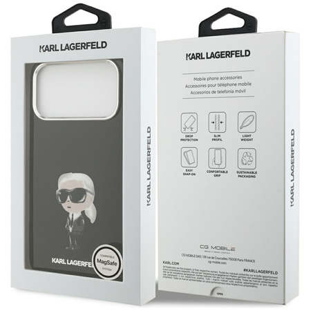 Karl Lagerfeld IML Aquarelle Karl & Logo MagSafe - Pouzdro iPhone 17 Pro Max (černé)