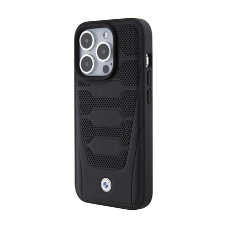 BMW bőrülések mintája - iPhone 15 Pro Max tok (fekete)