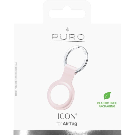 PURO ICON Case - Silikonový kroužek na klíče pro Apple AirTag (pískově růžový)