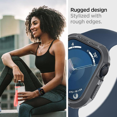 Spigen Rugged Armor - Gehäuse für Apple Watch 4/5/6/7/8/9/SE 44/45 mm (Dunkelgrau)