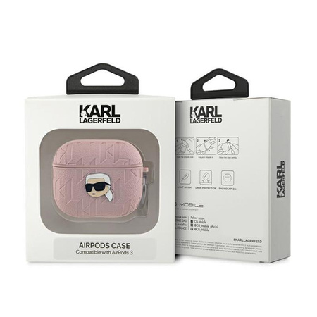 Karl Lagerfeld Monogram Karl Head - pouzdro AirPods 3 (růžové)