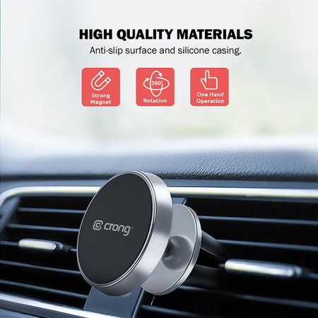 Crong Magnetic Smart Car Holder - Mágneses autós tartó telefonhoz (fekete)