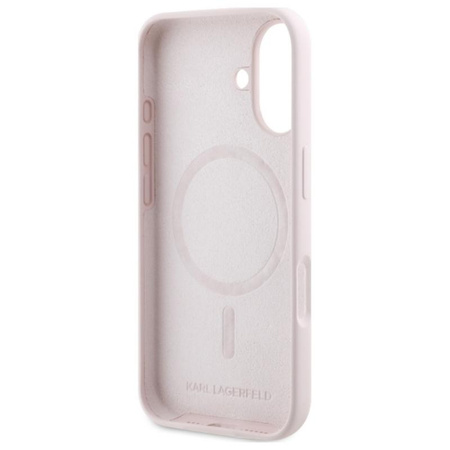 Karl Lagerfeld Silicone Double Heads Print MagSafe - iPhone 16 Case (pink)