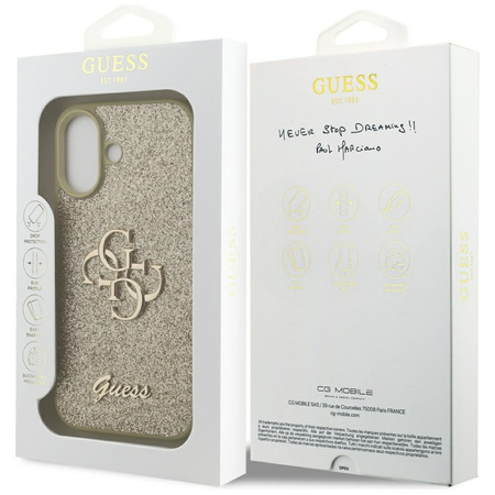 ETUI DO IPHONE 17 GUESS ORYGINALNE ZŁOTE BROKATOWE ELEGANCKIE MODNE CASE
