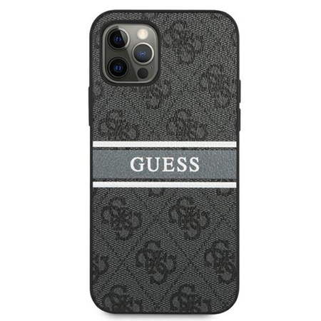 Guess 4G Printed Stripe - iPhone 12 / iPhone 12 Pro Tasche (grau)