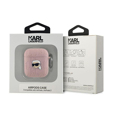 Karl Lagerfeld Monogram Karl Head - AirPods 1/2 gen tok (rózsaszín)