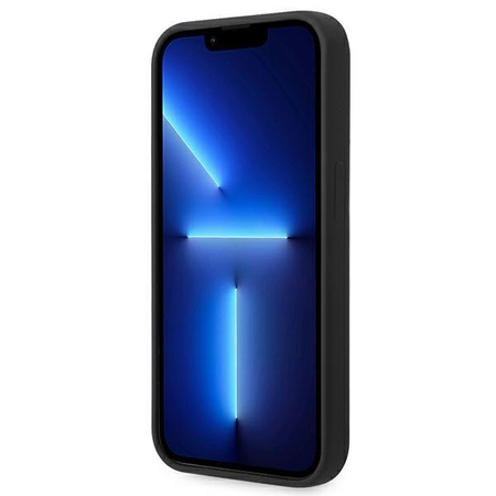 BMW Liquid Silicone Case Metal Logo - Coque pour iPhone 14 Pro Max (Noir)