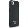 Guess Triangle Grainé MagSafe - étui pour iPhone 16e (noir)