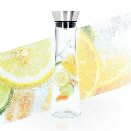 SZKLANA KARAFKA Z POKRYWKĄ NA WODĘ DO NAPOJÓW Z SITKIEM ALPINA ZE SZKŁA 1L