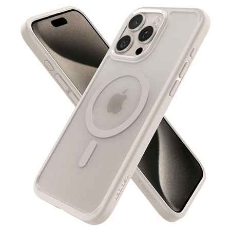 Spigen Ultra Hybrid MagSafe - tok iPhone 15 Pro készülékhez (Frost Natural Titanium)