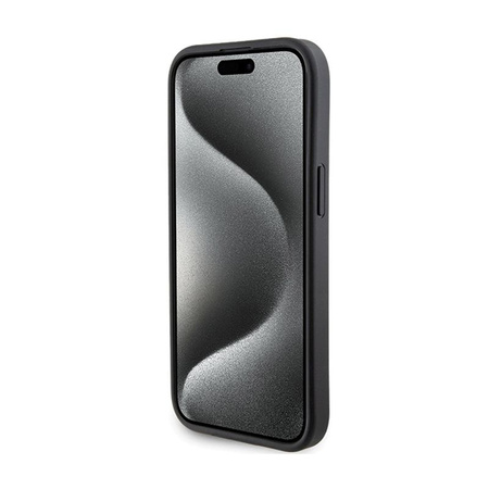 Karl Lagerfeld Gripstand Saffiano Choupette Pins - pouzdro na iPhone 15 Plus (černé)