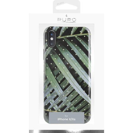 PURO Glam Tropical Leaves - iPhone Xs / X Hülle (Brilliant Leaves)