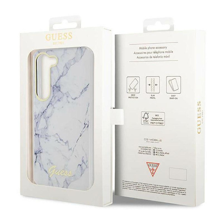 Guess Marble Collection - Etui Samsung Galaxy S23 (biały)