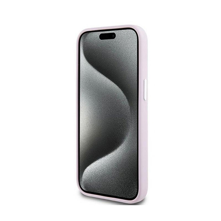 DKNY Liquid Silicone Kleines Metall-Logo MagSafe - iPhone 15 Plus / 14 Plus Tasche (rosa)