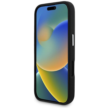 Karl Lagerfeld Saffiano Full Wrapped Elongated Metal Logo MagSafe - Pouzdro pro iPhone 16 (černé)