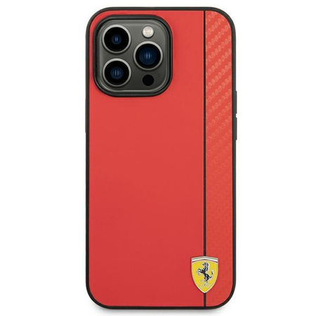 Ferrari Carbon - pouzdro pro iPhone 14 Pro (červené)