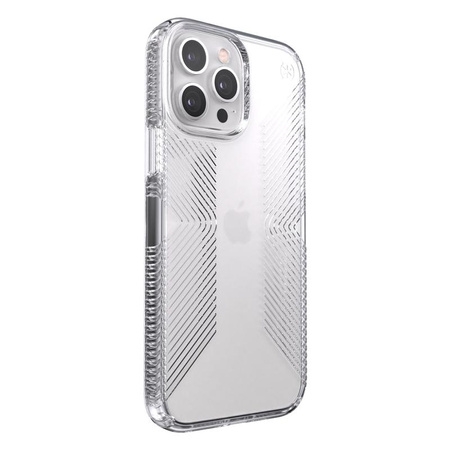 Speck Presidio Perfect-Clear with Grips - pouzdro pro iPhone 13 Pro Max / iPhone 12 Pro Max s povrchovou úpravou MICROBAN (čiré)