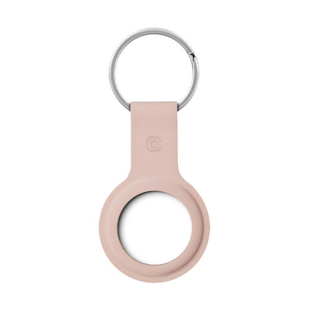 Crong Silikonhülle mit Schlüsselring - Apple AirTag Schlüsselanhänger (Sand Pink)