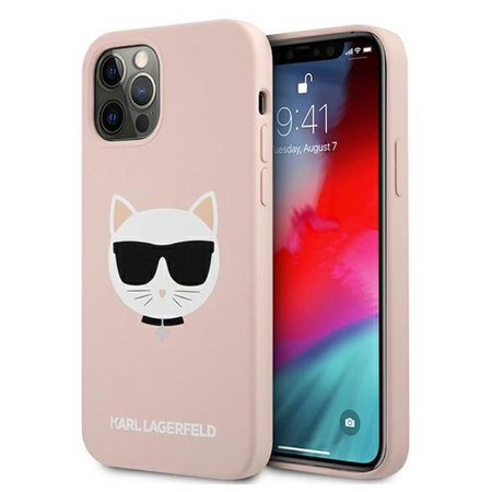Karl Lagerfeld Choupette Head Silicone - pouzdro pro iPhone 12 Pro Max (růžové)