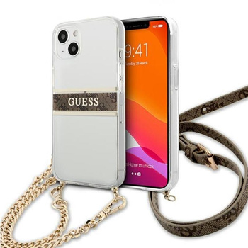 Guess 4G Croix à rayures or - Étui pour iPhone 13