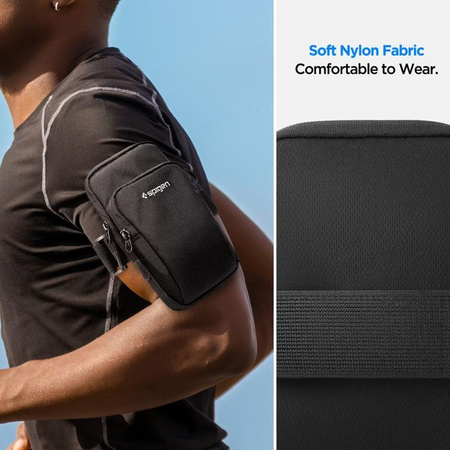 Spigen A702 Dynamic Shield Armband - tok / sport karszalag okostelefonhoz 6,9" méretig (fekete)