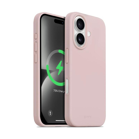 Crong Color Cover Magnetic - Custodia MagSafe per iPhone 16 (rosa sabbia)