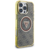 Guess IML Metal Glitter 4G Circle Triangle MagSafe - Etui do iPhone 16 Pro (brązowy)