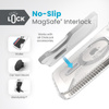Speck Presidio Perfect-Clear Grip ClickLock & MagSafe - Coque iPhone 16e / iPhone 15 / iPhone 14 / iPhone 13 (Clair / Finition Chrome / Argent Serein)