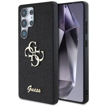 Guess Fixed Glitter Big 4G Metal Logo - pouzdro pro Samsung Galaxy S25 Ultra (černé)