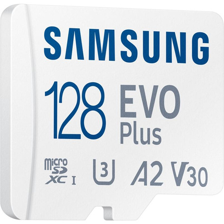 Samsung microSDXC EVO Plus - 128 GB UHS-I / U3 A2 V30 memory card with adapter