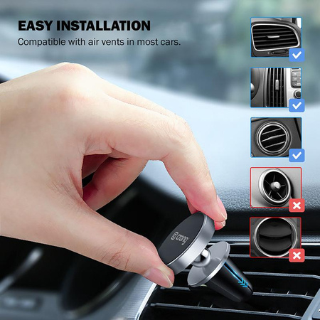 Crong Magnetic Smart Car Holder - Mágneses autós tartó telefonhoz (fekete)