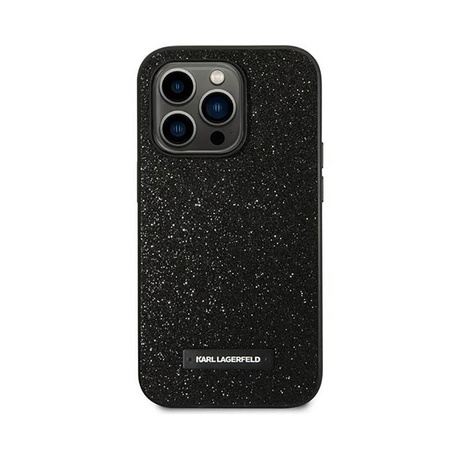 Karl Lagerfeld Glitter Plaque Logo - Coque iPhone 14 Pro Max (noir)