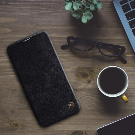 Kožené pouzdro Nillkin Qin - Pouzdro pro Apple iPhone 12 Pro Max (černé)