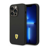 Coque Ferrari Liquid Silicone Case Metal Logo MagSafe - Coque iPhone 14 Pro Max (Noir)