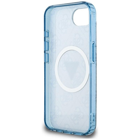 Guess IML fém csillogó 4G kör háromszög MagSafe - tok iPhone 16e (kék)