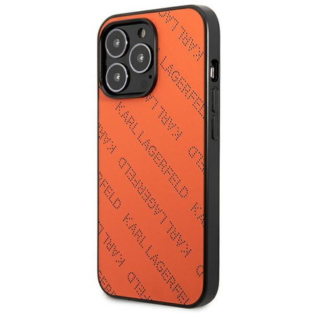 Karl Lagerfeld Perforated Allover - Hülle für iPhone 13 (Pro Orange)