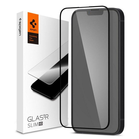 Spigen Glass FC - Verre trempé pour iPhone 14 Plus / iPhone 13 Pro Max (Cadre noir)