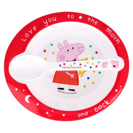 Peppa Pig - Mikrohullámú sütőedény készlet (tál + kanál) Peppa Pig