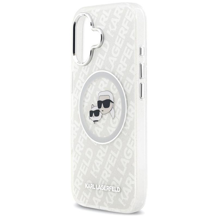 Karl Lagerfeld IML Glitter Karl & Choupette Heads Logo MagSafe - Case for iPhone 17 (gray)