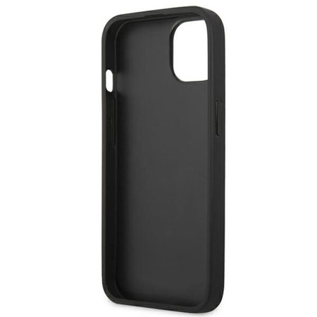 Pouzdro Guess Saffiano Metal Logo Stripes - iPhone 13 (šedé)