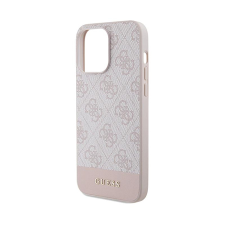 Guess 4G Bottom Stripe Collection - pouzdro pro iPhone 15 Pro Max (růžové)