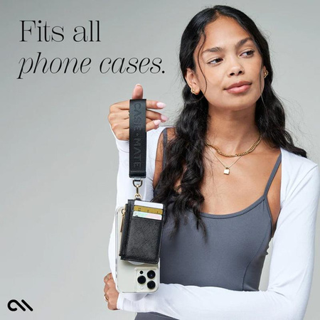 Case-Mate Essential Phone Strap mit Brieftasche - Universeller Handy-Strap mit Brieftasche (Schwarz)