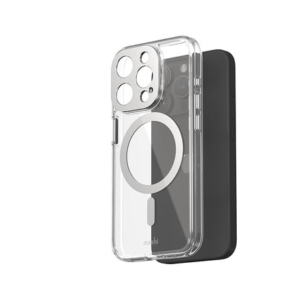 Moshi iGlaze MagSafe - pouzdro pro iPhone 15 Pro (stříbrná Luna)