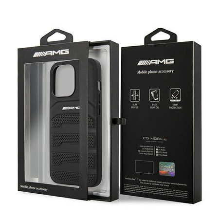 AMG Debossed Lines - Coque pour iPhone 14 Pro Max (noir)