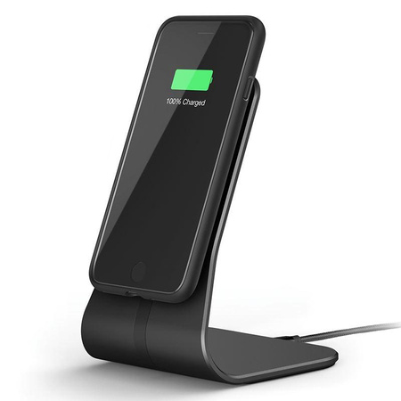 XVIDA (POWER 2) Wireless Charging Desk Stand - Qi 7.5W Inductive Charger for desk, aluminum (black)