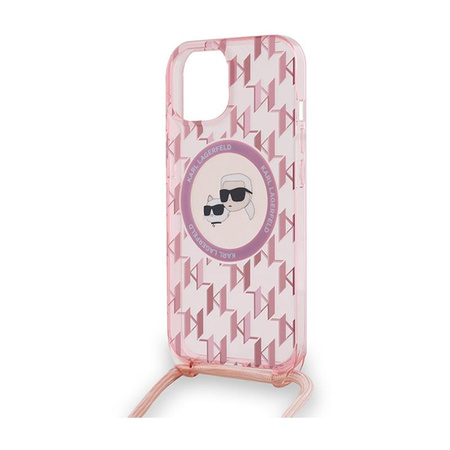 Karl Lagerfeld IML Crossbody Monogram Karl & Choupette Head MagSafe - iPhone 15 / 14 / 13 Case (pink)